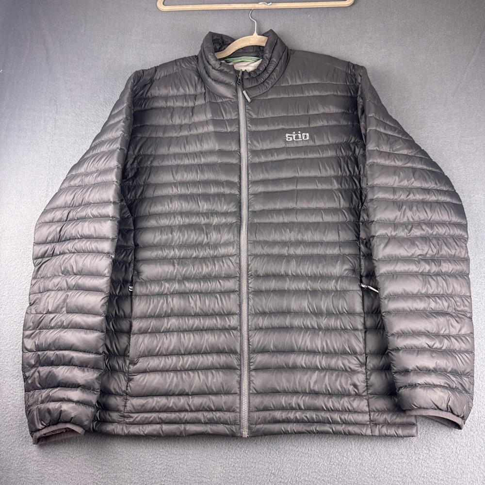 Stio Pinion Jacket Men's L Black Down Puffer Pertex Quantum Full Zip Insulated